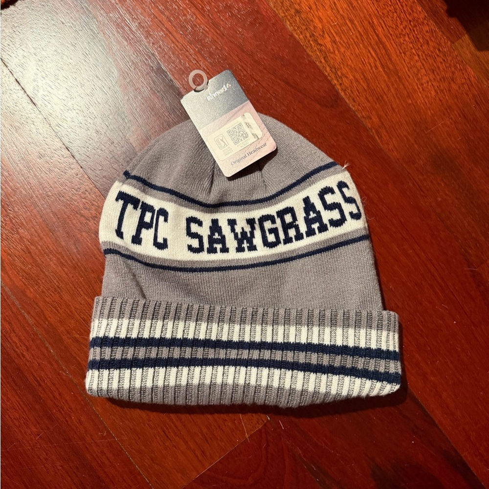 Gray and Blue Golf Winter hat
